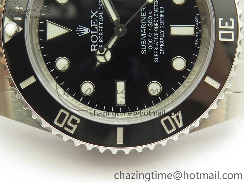 on SS Edition Bracelet 1:1 Best VR3135 Black 904L Ceramic VRF Submariner 116610 LN 0116